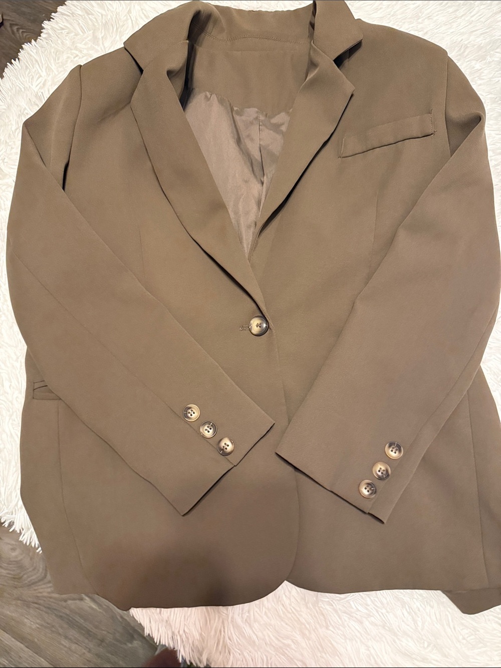Tailored Single-Button Olive Blazer for Women